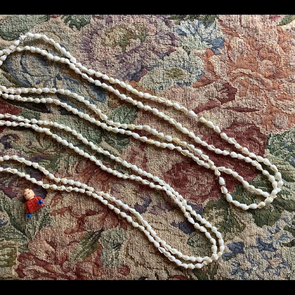 Two, mini-shell vintage necklaces (Lego for scale)